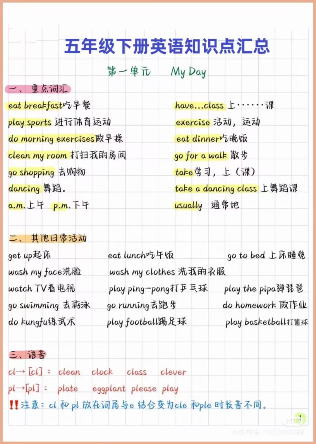 人教pep英语五下期中期末复习知识点归纳燃梦学堂-中小学电子版资料下载：课件/试卷/教案/知识点全覆盖燃梦学堂